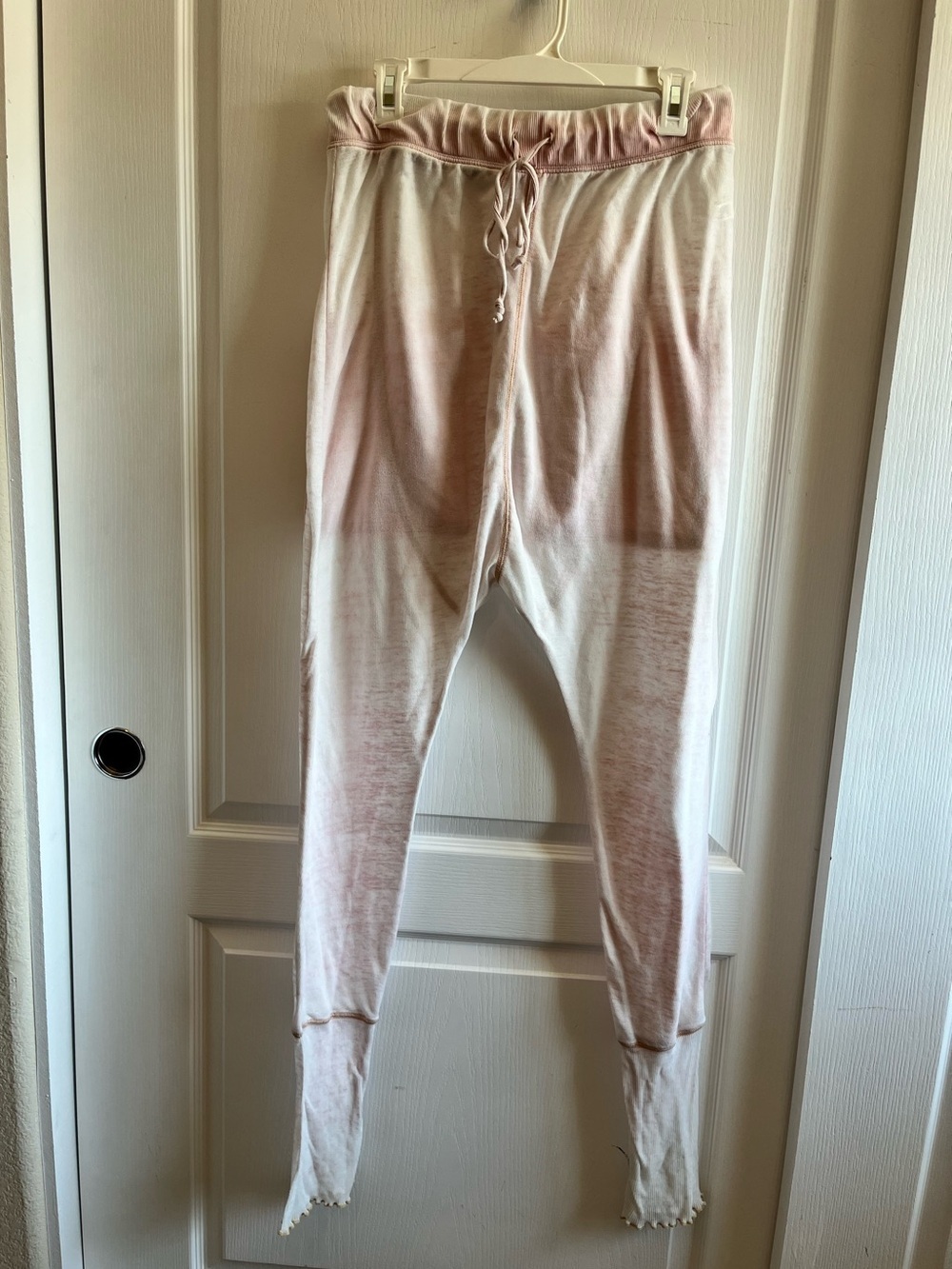 Free People Intimately Cozy All Day Lettuce Hem Harem Joggers Pink Leggings M